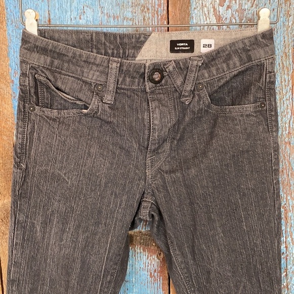 Volcom Vorta Slim Straight Grey Jeans Size 28 - Picture 2 of 8
